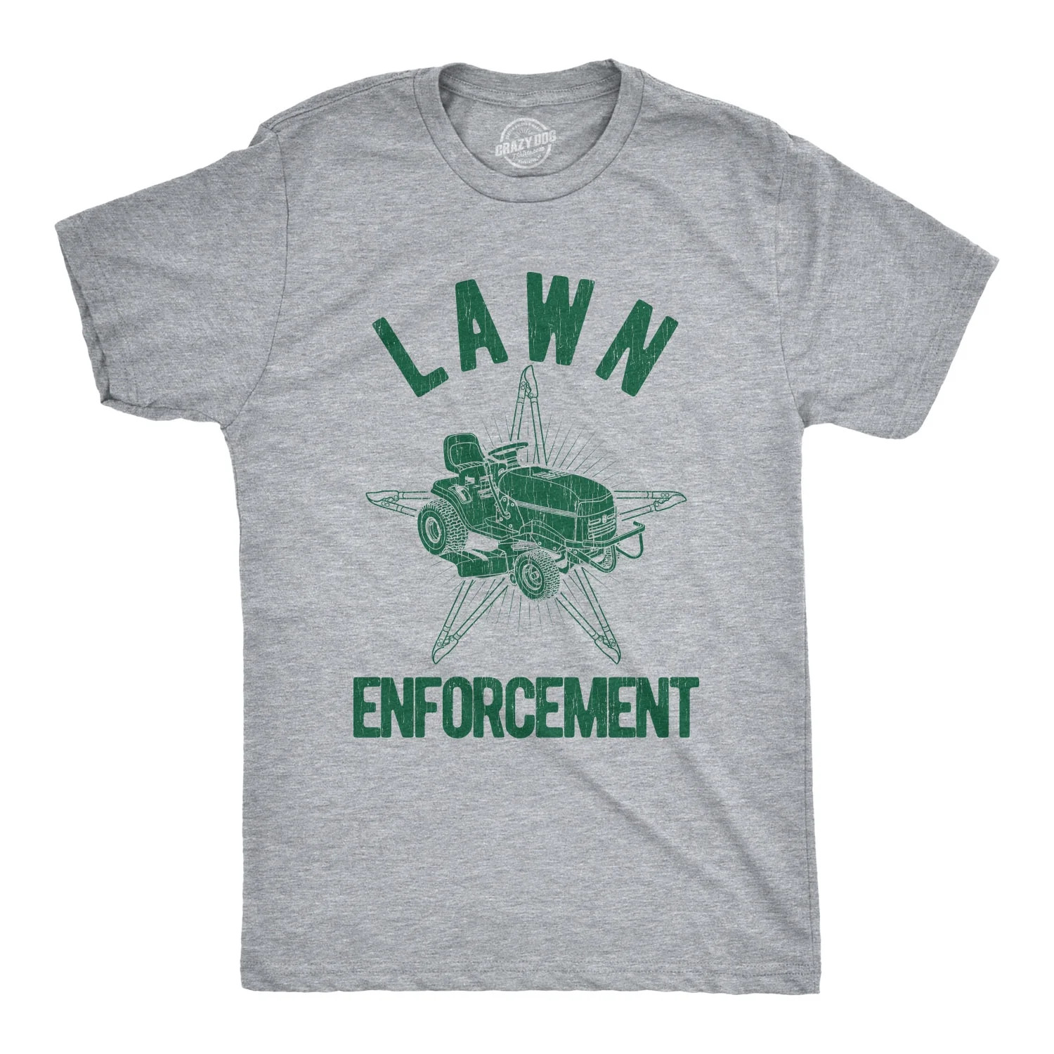 Mens Lawn Enforcement Tshirt Funny Lawnmower Police Cop Tee Graphic Tees | Walmart (US)