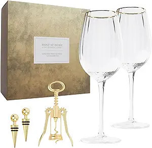 The Bamboo Abode Wine Glass Set (Clear) | Unique Christmas Gift for Women | White Elephant Presen... | Amazon (US)