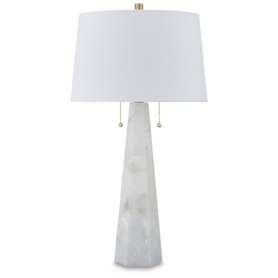Signature Design by Ashley Laurellen Modern White Alabaster Table Lamp with Dual Lights | Target