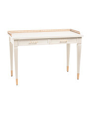 31inx46inx22in Gloss Linen Lined Two Drawer Wooden Desk | TJ Maxx