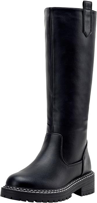 Vepose Women’s 9658 Knee High Boots Low Heel, Platform Tall Boots with Side Zipper for Ladies | Amazon (US)