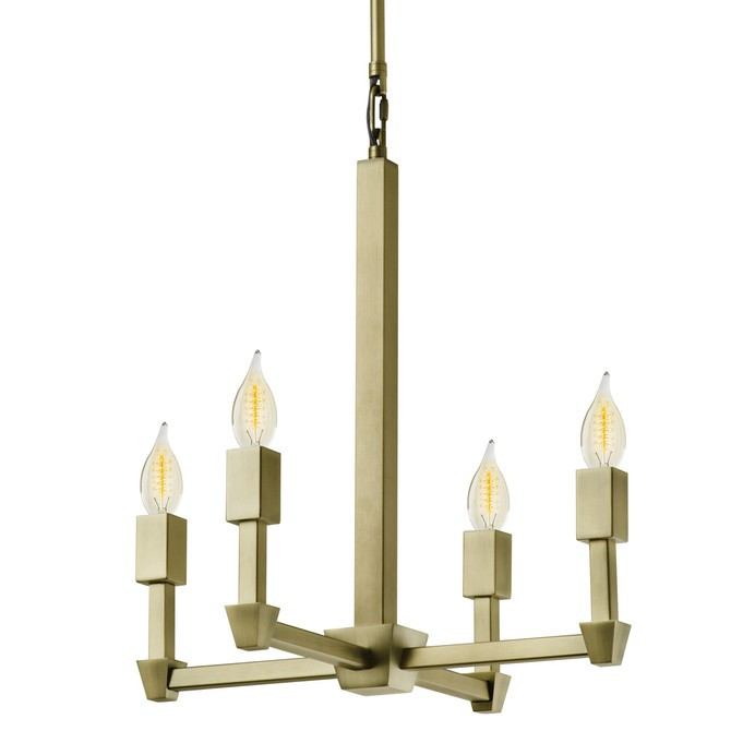Kingston Mini 4-Light Chandelier, Aged Brass | Lights.com