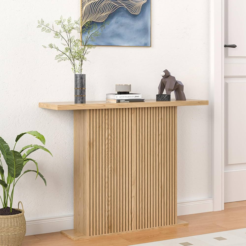 Fluted Narrow Console Table, 41 Inch Farmhouse Entryway Table, Wood Modern Sofa Accent Table Entr... | Amazon (US)