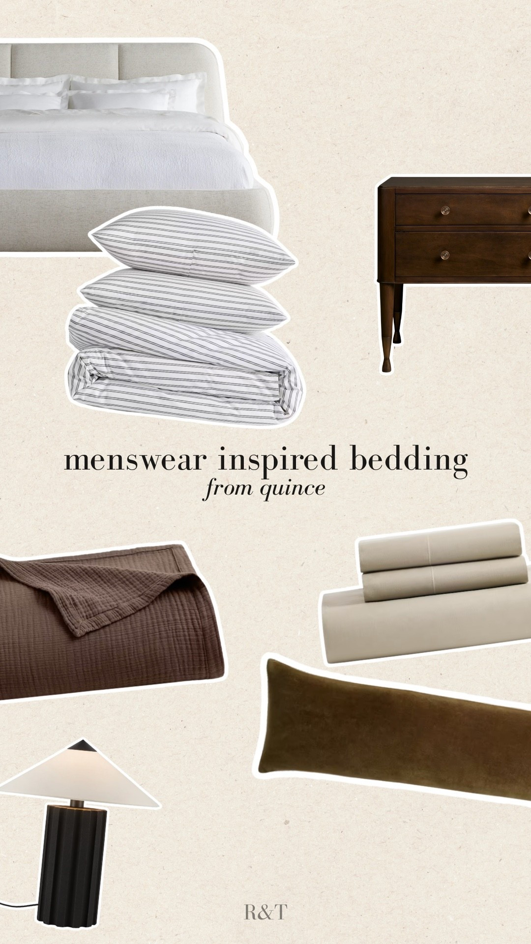 Striped menswear inspired bedding look from Quince! Love this light but high contrast look for spring  

#LTKselfcare #LTKMens #LTKHome