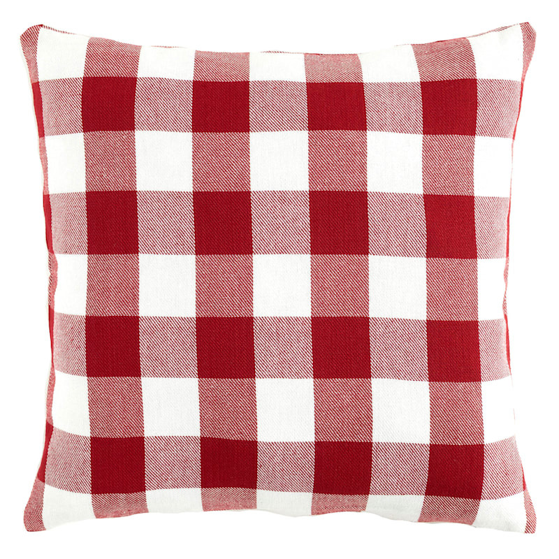 Red & White Buffalo Plaid Throw Pillow, 18" | At Home