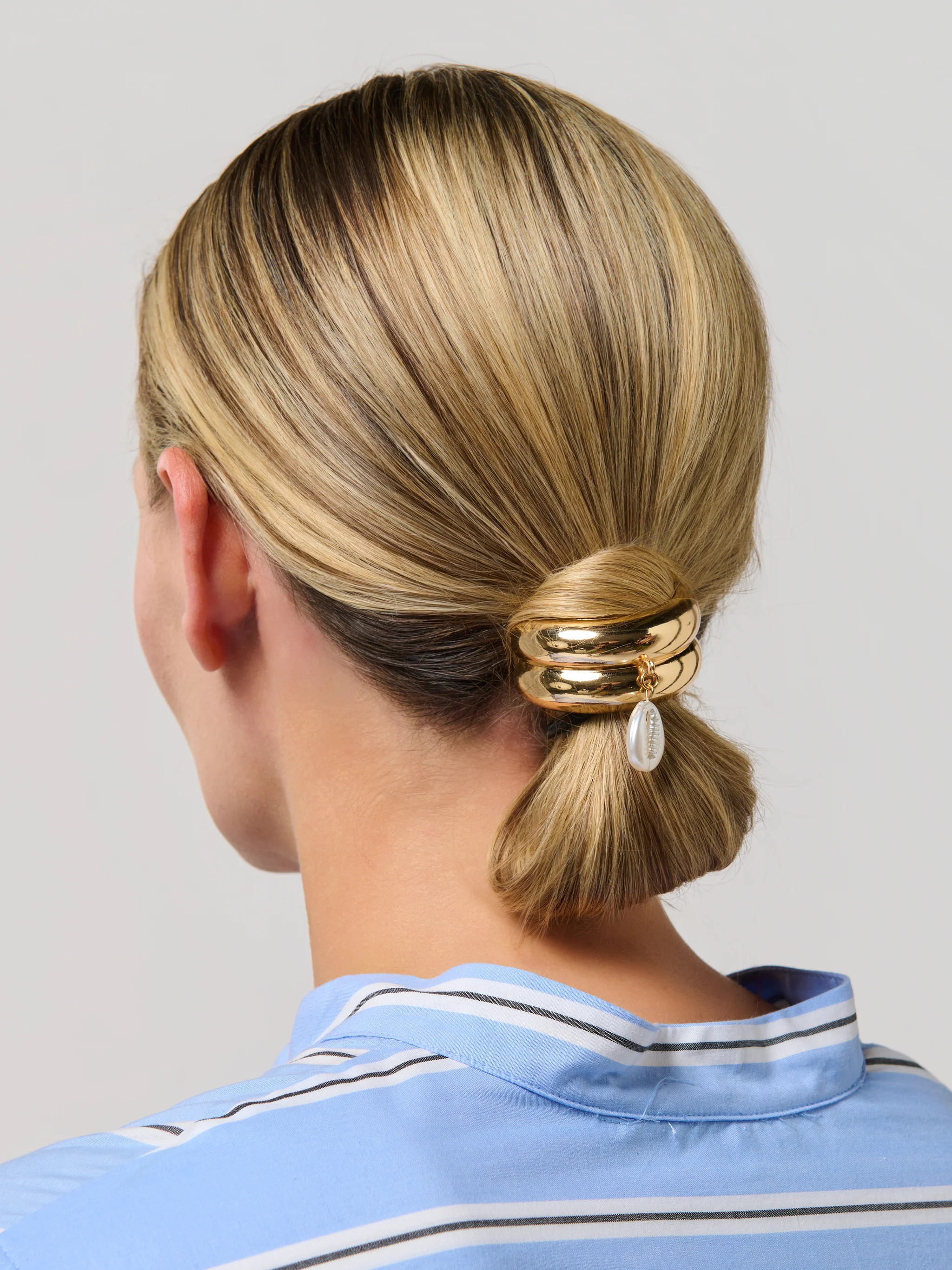 Shiraleah Set of 2 Puka Shell Pony Cuffs, Gold | Shiraleah