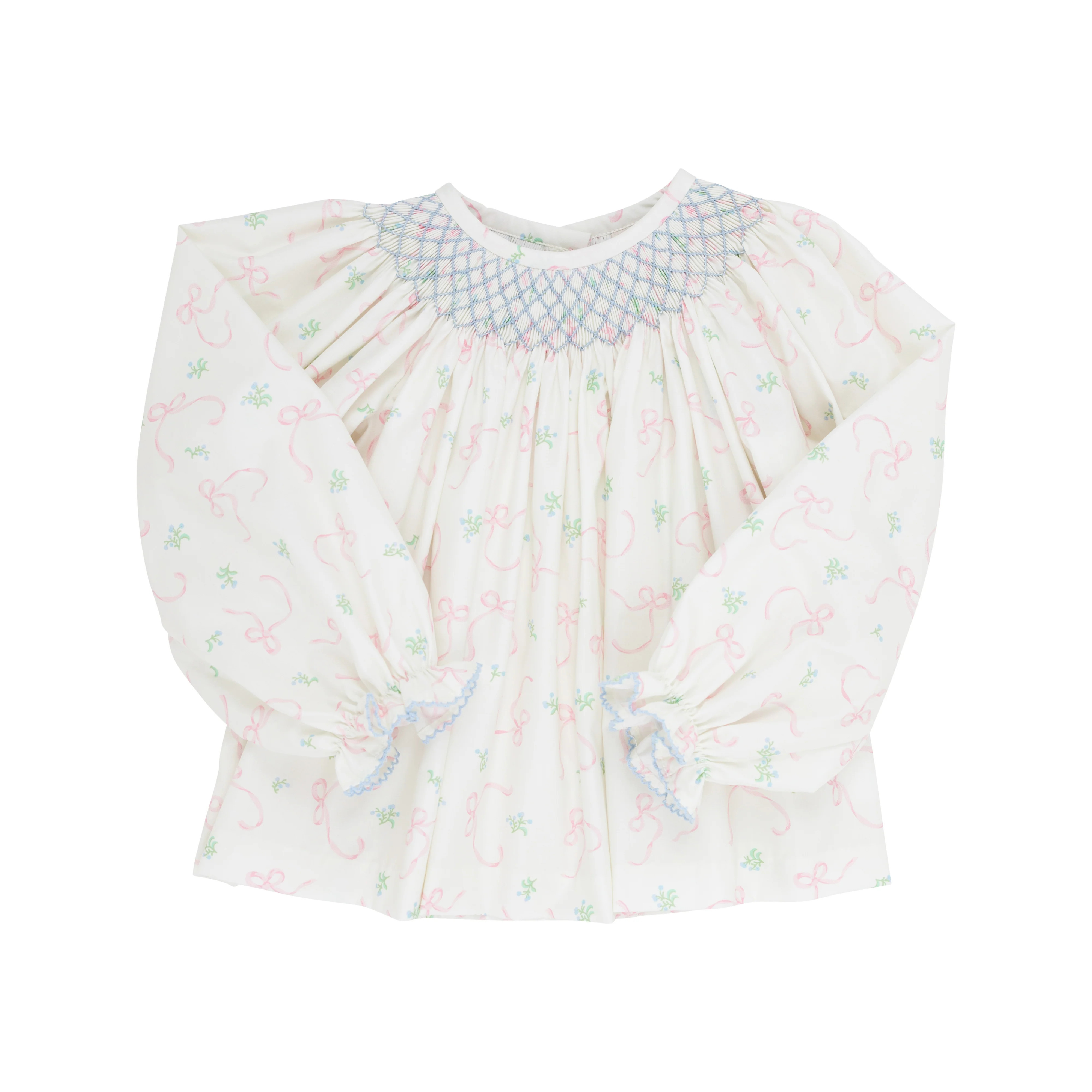 Bettye Sue Smocked Top - Rambling Ribbons with Beale Street Blue | The Beaufort Bonnet Company