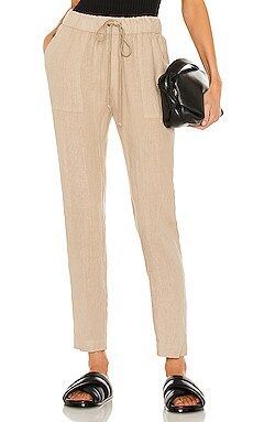 Enza Costa Linen Easy Pant in Dark Clay from Revolve.com | Revolve Clothing (Global)