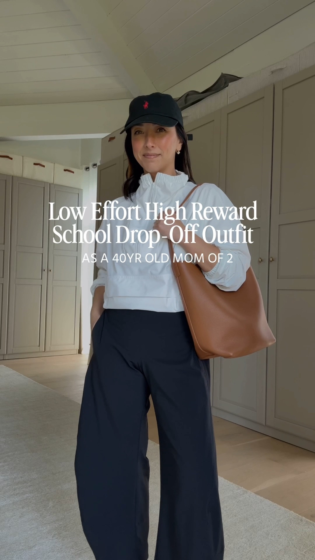 Low effort high reward school drop off outfit. 

Zella windbreaker xs
Everlane box cut tee medium
Ruti pants petite 4
Everlane Leather sandals 5
Quince bucket bag
Polo hat 
Electric picks earrings
Electric picks necklace

Petite style, athleisure, mom outfits

#LTKmomlife #LTKPetite