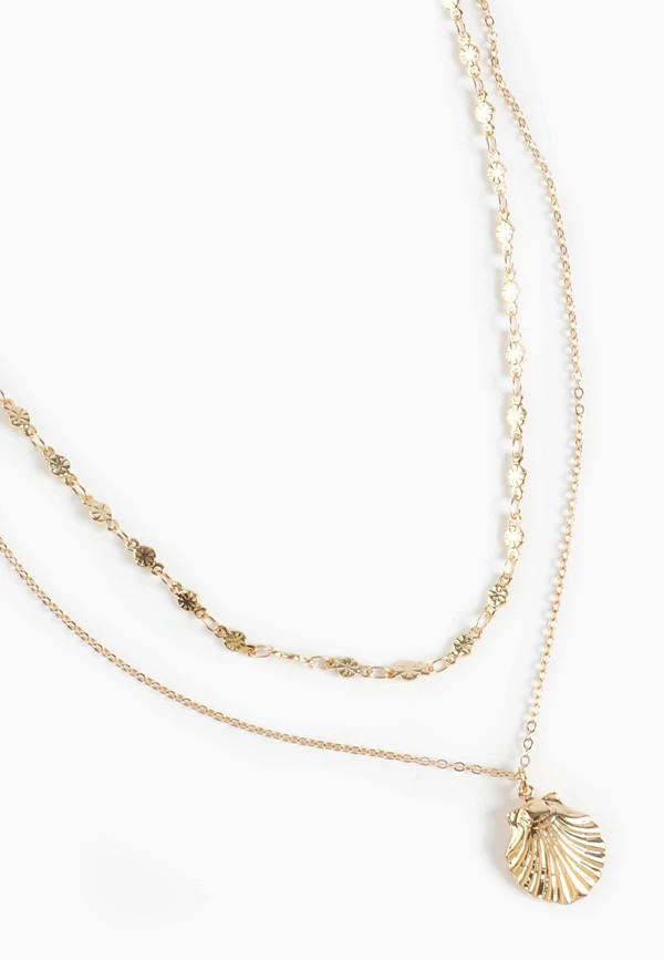 Gold Seashell Charm Layered Necklace | Maurices