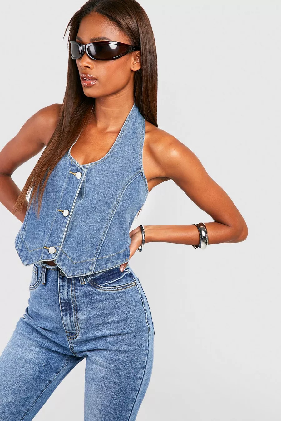 Denim Button Front Waistcoat | Boohoo.com (UK & IE)