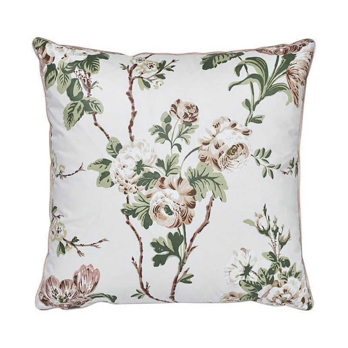 Betty Pink & Green Rose 18" Chintz Throw Pillow | The Well Appointed House, LLC