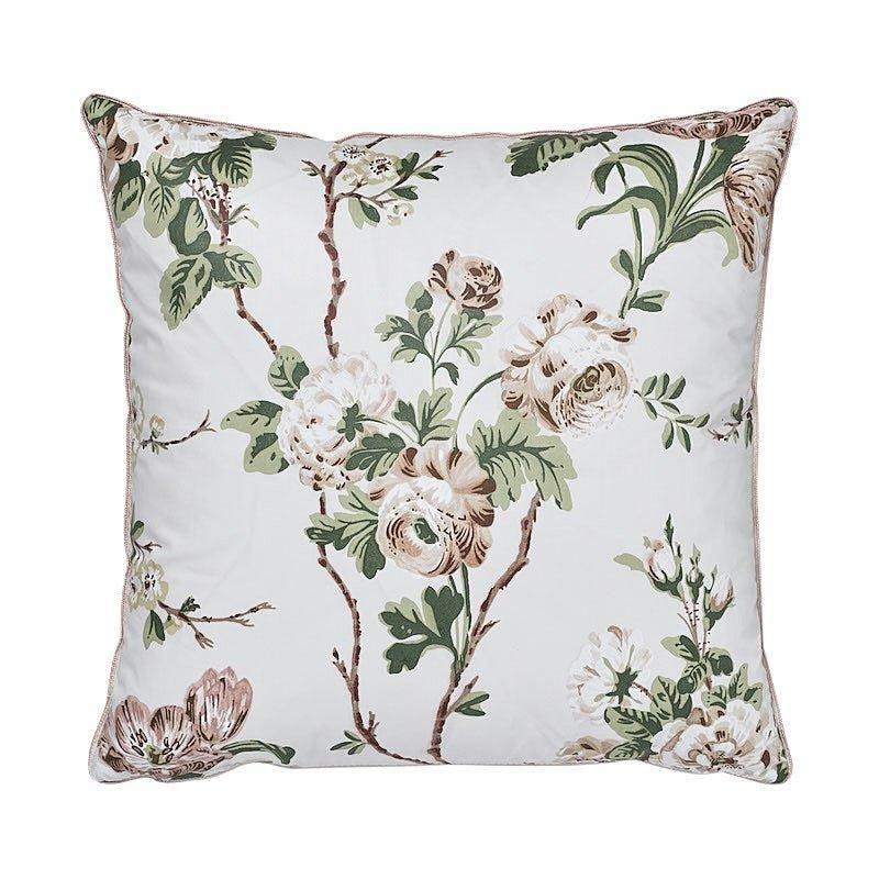 Betty Pink & Green Rose 18" Chintz Throw Pillow | The Well Appointed House, LLC