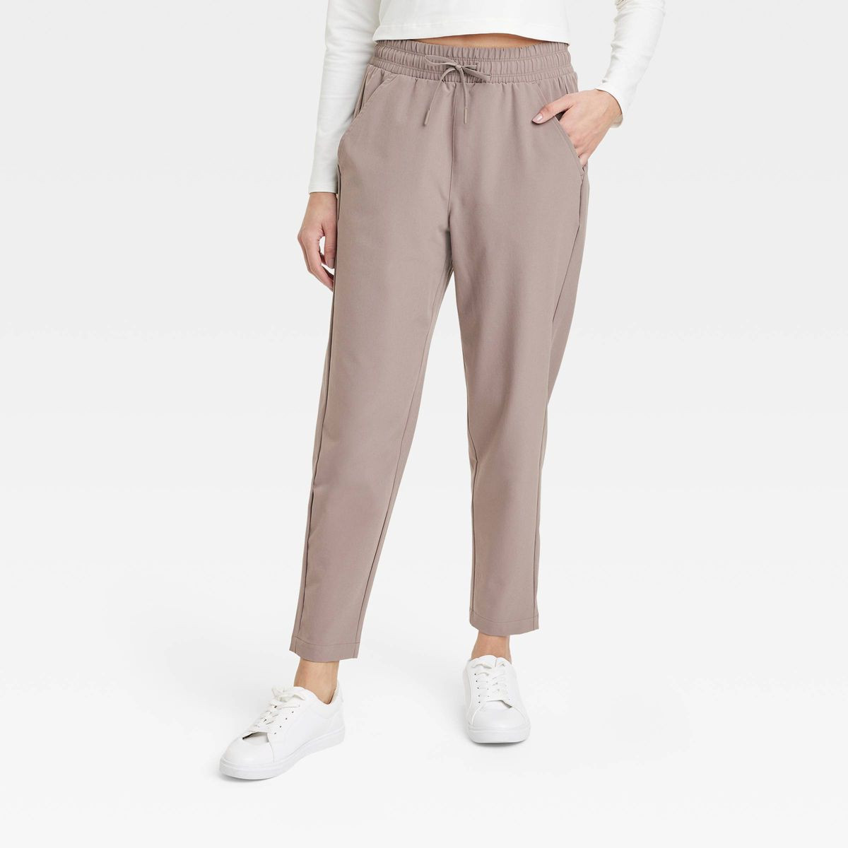 Women's Stretch Woven High-Rise Taper Pants - All In Motion™ | Target