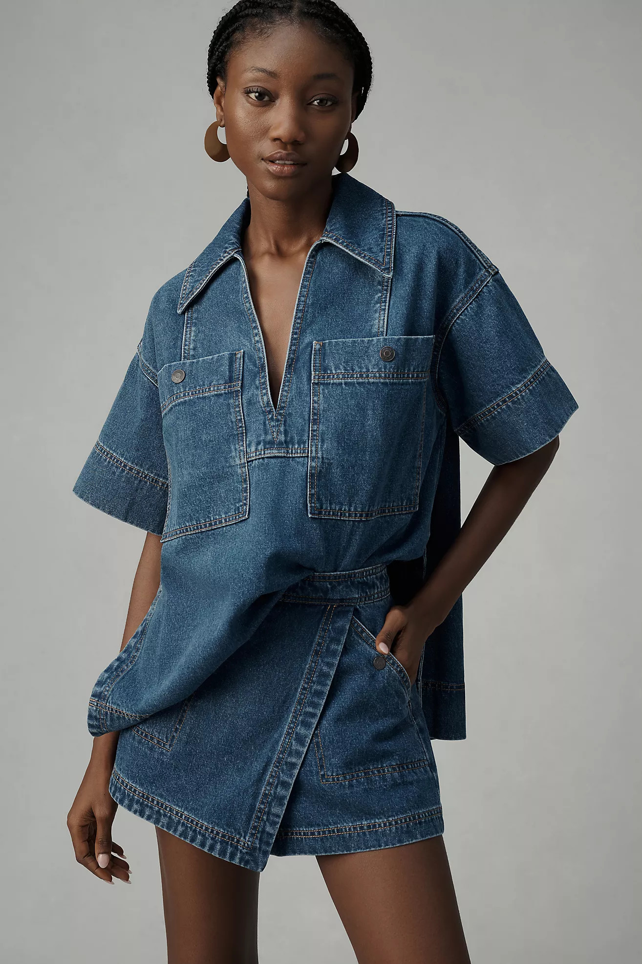 Shona Joy Sierra Denim Skort | Anthropologie (US)