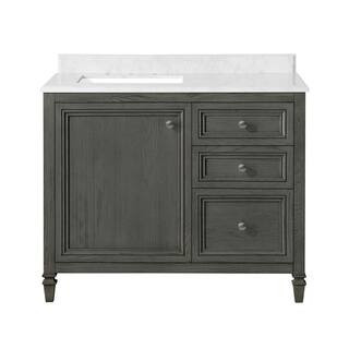 Home Decorators Collection Neville 42 in. W x 22 in. D Bath Vanity in Antique Gray Oak with Cultu... | The Home Depot