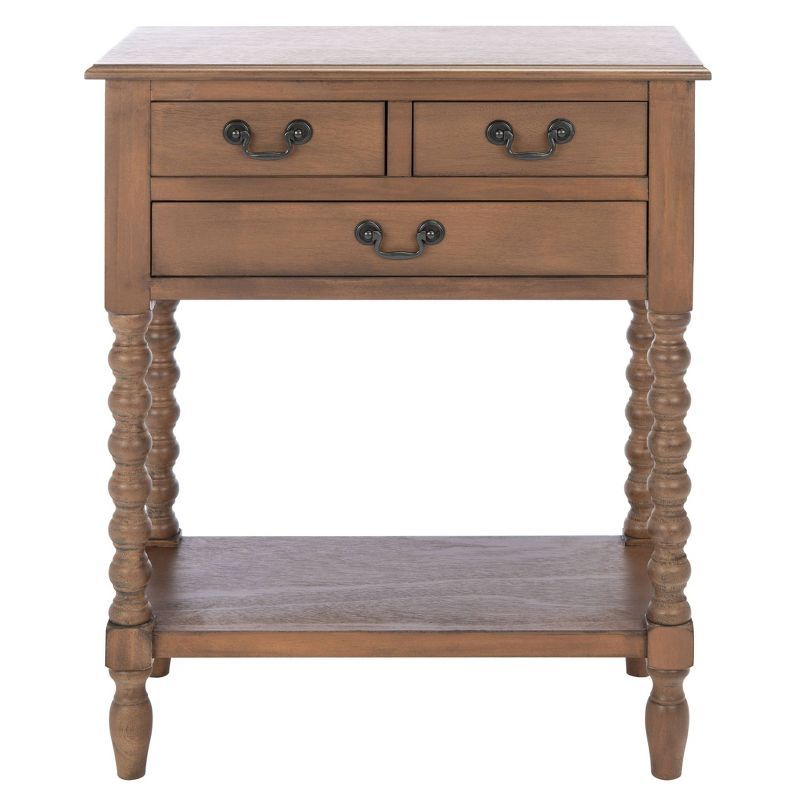 Athena 3 Drawers Console Table Brown - Safavieh | Target
