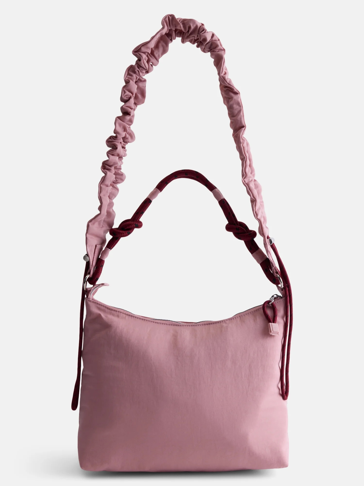 No Boundaries Women’s Medium Nylon Tote with Crossbody Scrunch Strap, Pink | Walmart (US)