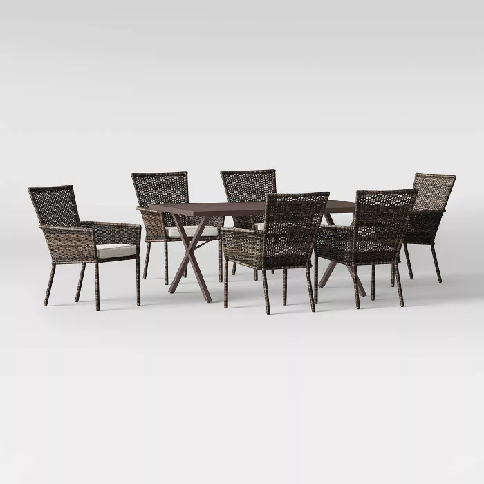 Monroe 7pc Patio Dining Set - Linen - Threshold™ | Target