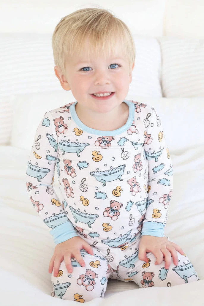 Bathtime Besties Two Piece Pajama Set | Blue | Caden Lane
