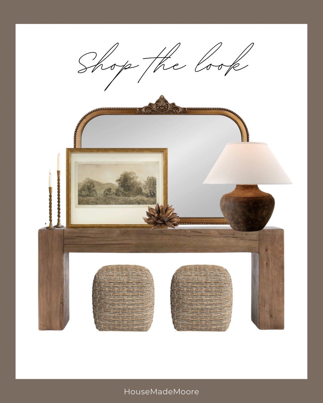 Console styling with some of my favorite finds from Wayfair, Amazon, and Walmart! 

www.instagram.com/housemademoore 

Way Day | Amazon | Wal-Mart | Target | Neutral Decor | Organic | Moody | Earthy |  Console | Sideboard | Entry | Living Room | Dining Room | Bedroom