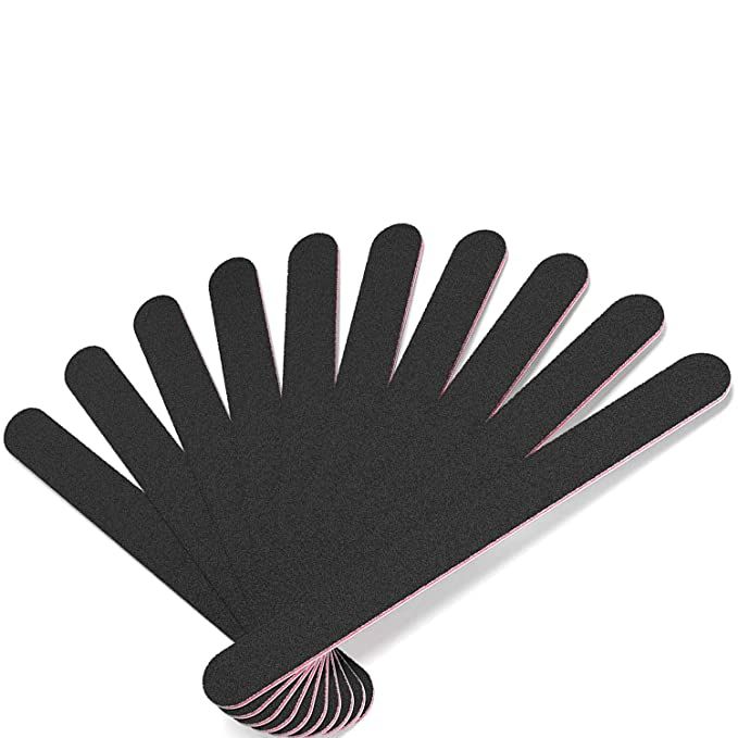 Nail File 10 PCS Professional Double Sided 100/180 Grit Nail Files Emery Board Black Manicure Ped... | Amazon (US)