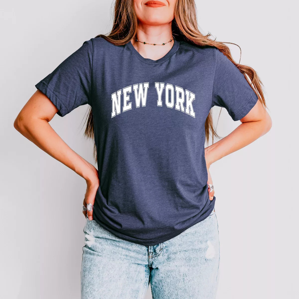 Simply Sage Market Varsity New York Short Sleeve Tee - S - H. Navy | Target