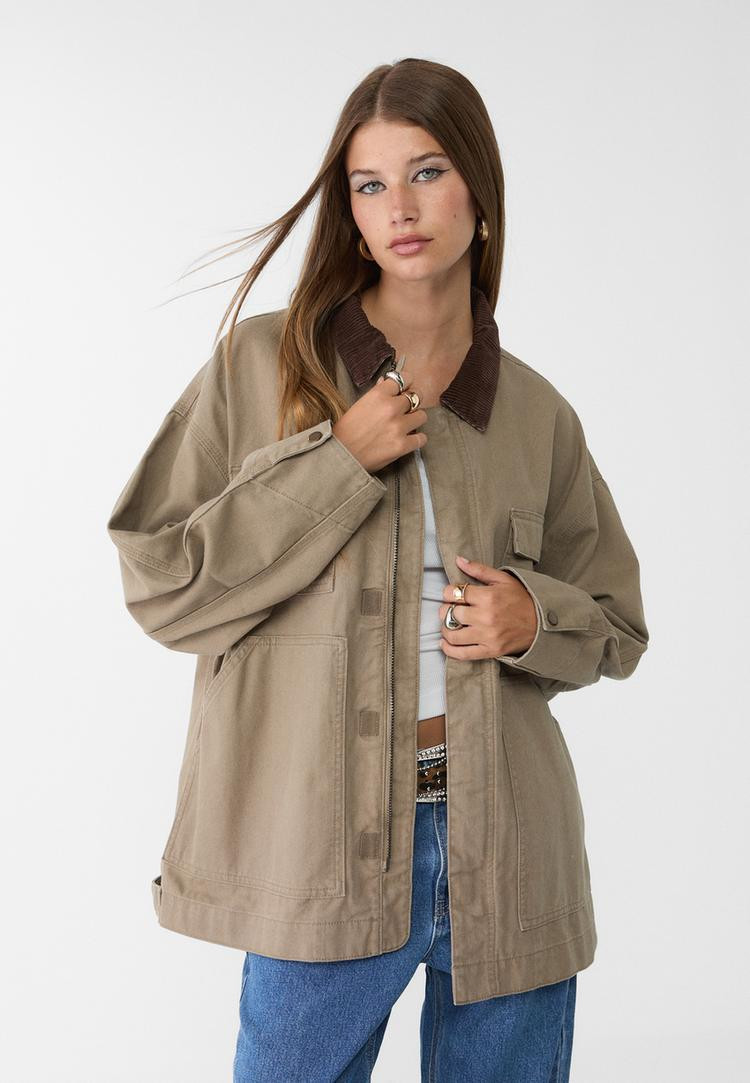 Contrast multi-pocket jacket | Stradivarius (UK)