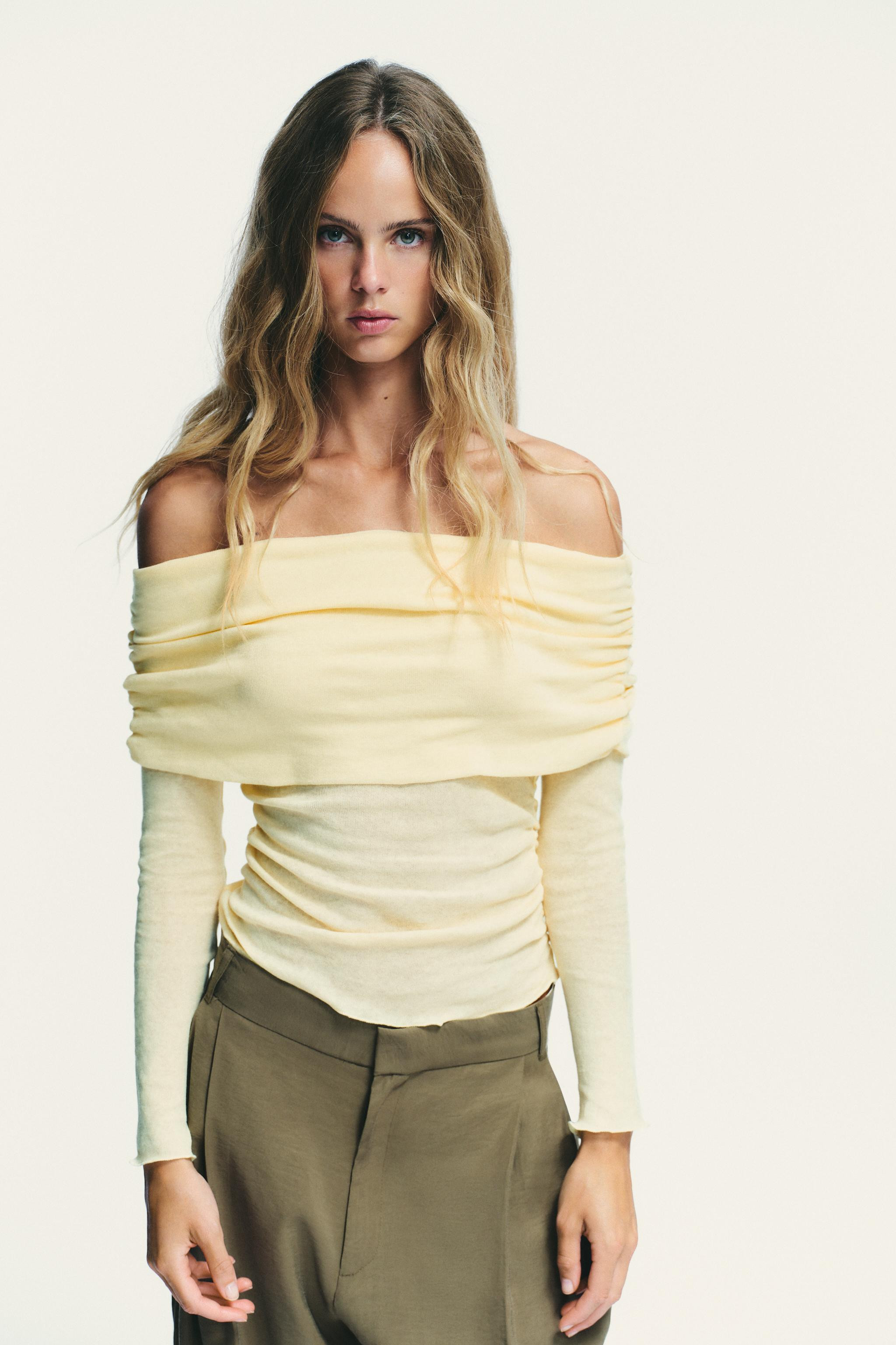 GATHERED BANDEAU T-SHIRT | Zara DE