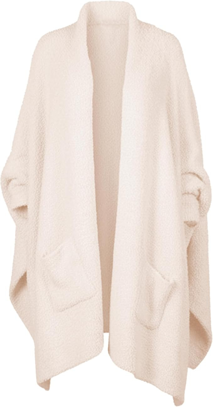 CUBRIDGE Wearable Blanket Sherpa Poncho Unique Office Work Warm Cozy Shawl TV Throw Blankets, Plu... | Amazon (US)