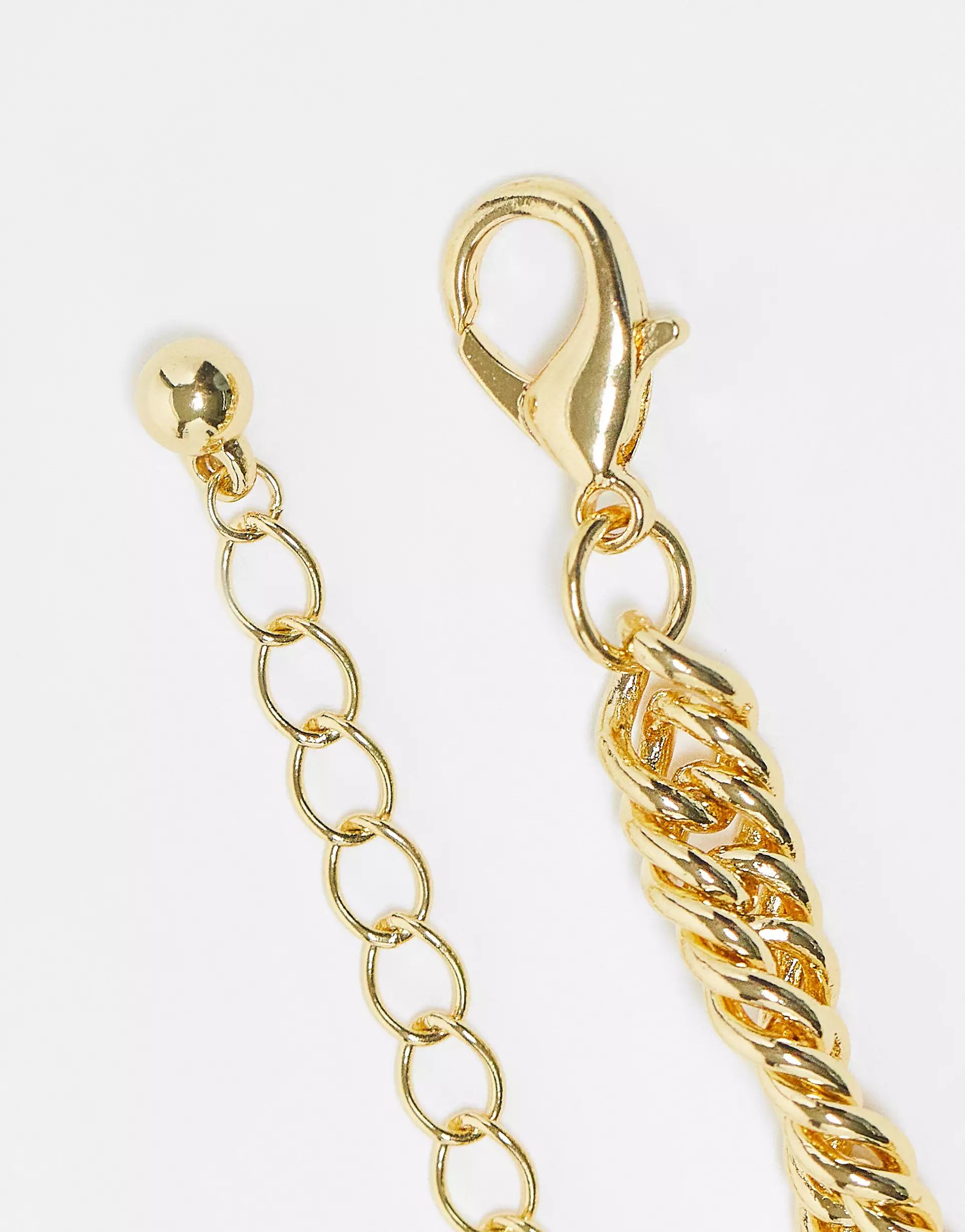 ASOS DESIGN 14k gold plated necklace in twist chain | ASOS (Global)