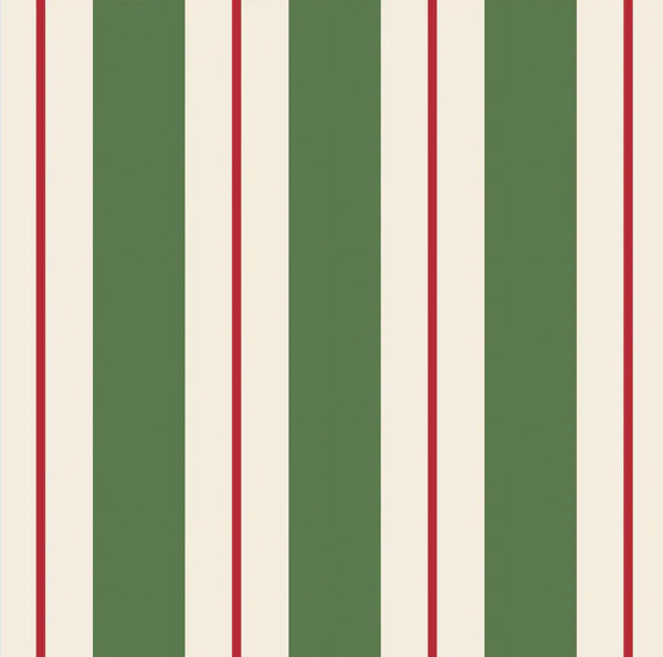 Green & Red Awning Stripe Cocktail Napkin | Waiting On Martha