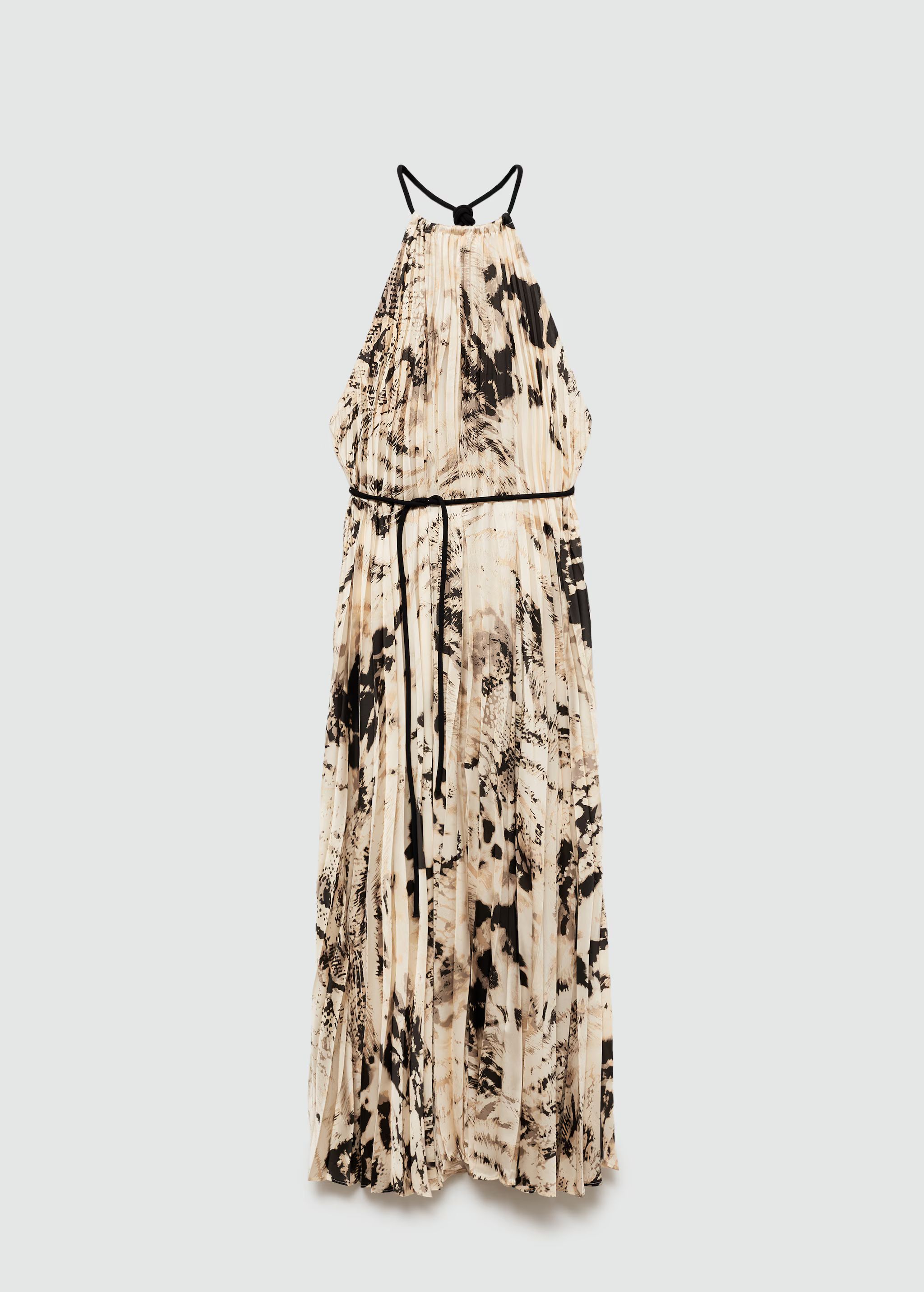 Pleated animal-print dress - Woman | MANGO United Kingdom | MANGO (UK)