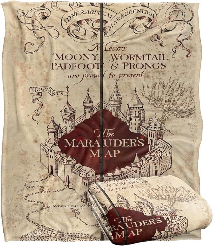 Harry Potter Marauder's Map Officially Licensed Silky Touch Super Soft Throw Blanket 50" x 60" | Amazon (US)