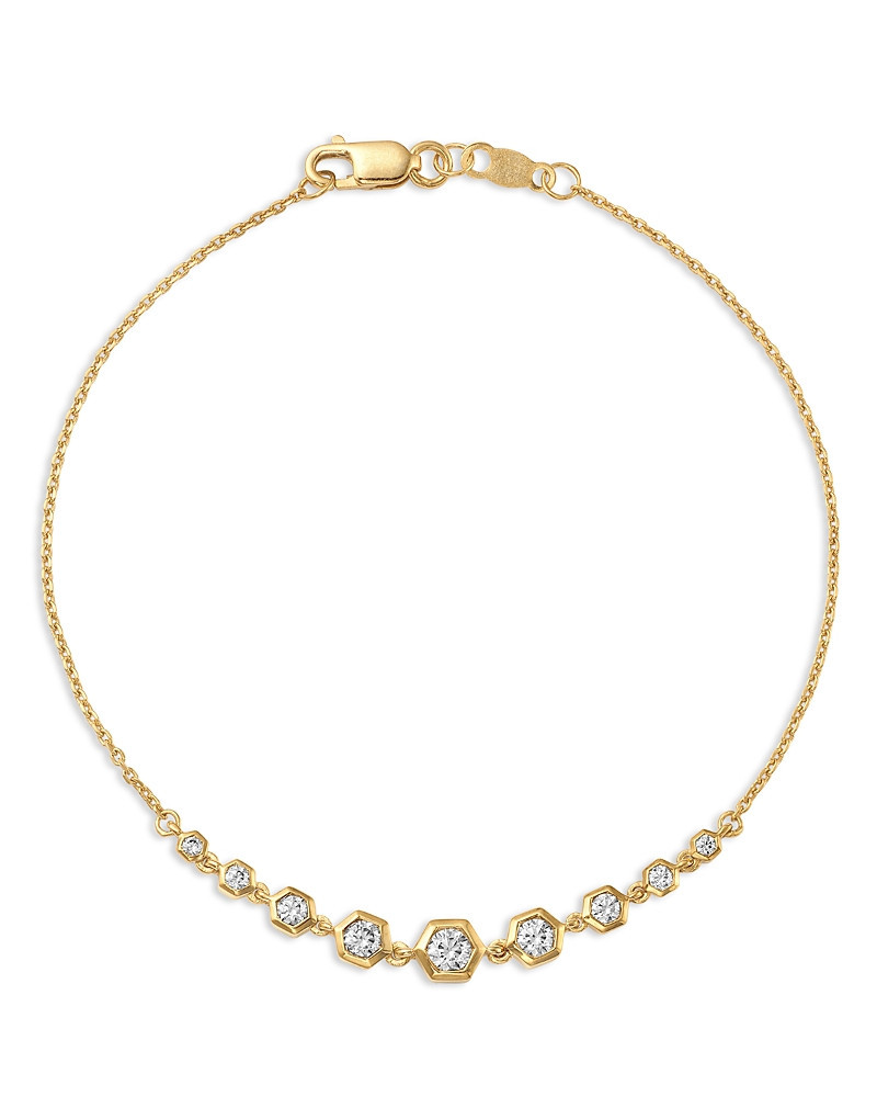 Bloomingdale's Fine Collection Diamond Honeycomb Bezel Bracelet in 14K Yellow Gold, 0.4 tcw | Bloomingdale's (US)
