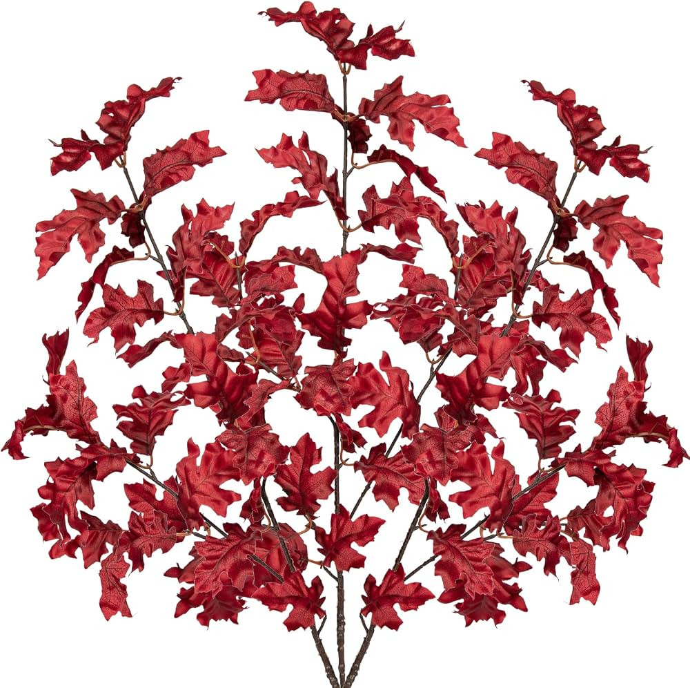 Fall Leaves Stems 34.3 Inch Long Artificial Oak Faux Fall Leaves Oak Fall Stems for Table Centerp... | Amazon (US)