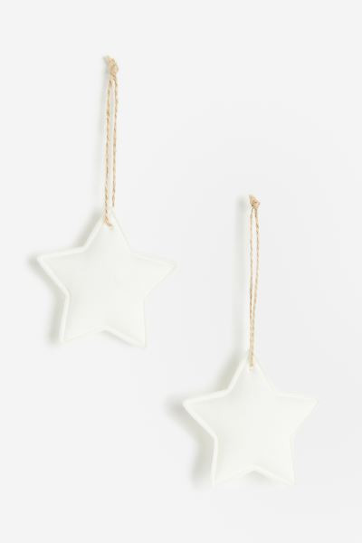 2-pack linen-blend Christmas Ornaments - Gold-colored - Home All | H&M US | H&M (US + CA)