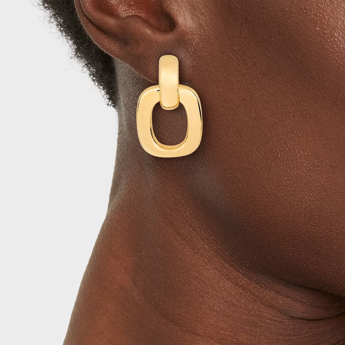 Smooth Square Door Knocker Earrings - A New Day™ Gold: Nickel-Free Metal, Post Closure, Drop St... | Target