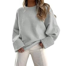 LOGENE Women's Oversized Soft Crewneck Sweaters Fuzzy Warm Knit Pullover Tops 2023 Fashion Clothe... | Amazon (US)