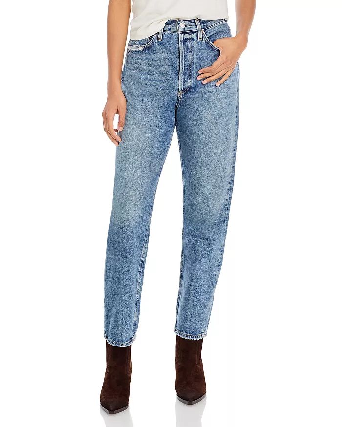 '90s Pinch Waist High Rise Straight Jeans in Hooked | Bloomingdale's (US)