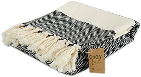 Cozy Herringbone Original | Toalla de baño 100% algodón turco (39.5" x 70") – Toalla Peshtema... | Amazon (US)