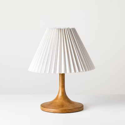 Wooden Mid Tone Lamp with Pleated Shade - Hearth & Hand™ with Magnolia | Target