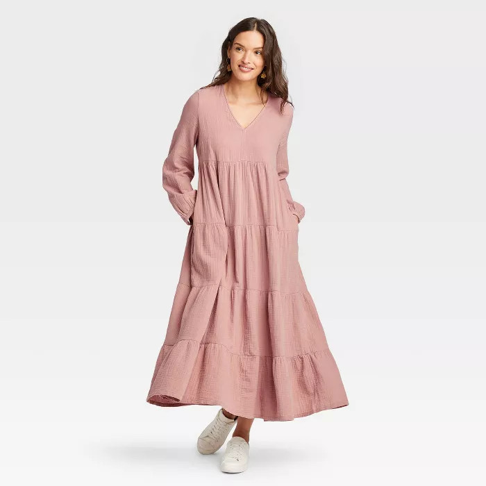 Women's Balloon Long Sleeve Tiered Dress - Universal Thread™ | Target