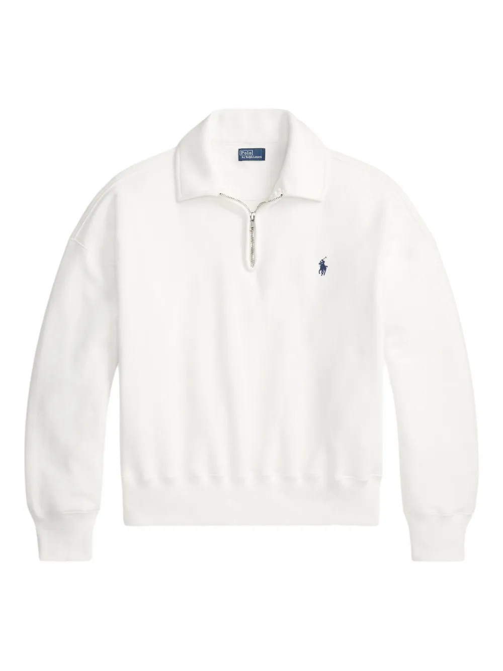 Polo Ralph Lauren zip-collar Embroidered Sweatshirt | White | FARFETCH | Farfetch Global