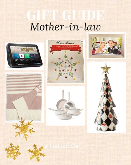 Gift guide for mom, mother-in-law, I got my mom the echo show last year and she loves it (and she’s not tech savvy!). Digital
picture frame connects to wifi. Bonne Maman jams are always a good idea, so is anything Mackenzie Childs or Barefoot Dreams. 

#LTKCyberWeek #LTKGiftGuide #LTKHoliday