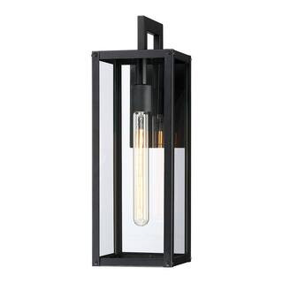 TRUE FINE Trevot 1-Light 18.5 in. Black Outdoor Wall Lantern Sconce TD130013OT - The Home Depot | The Home Depot