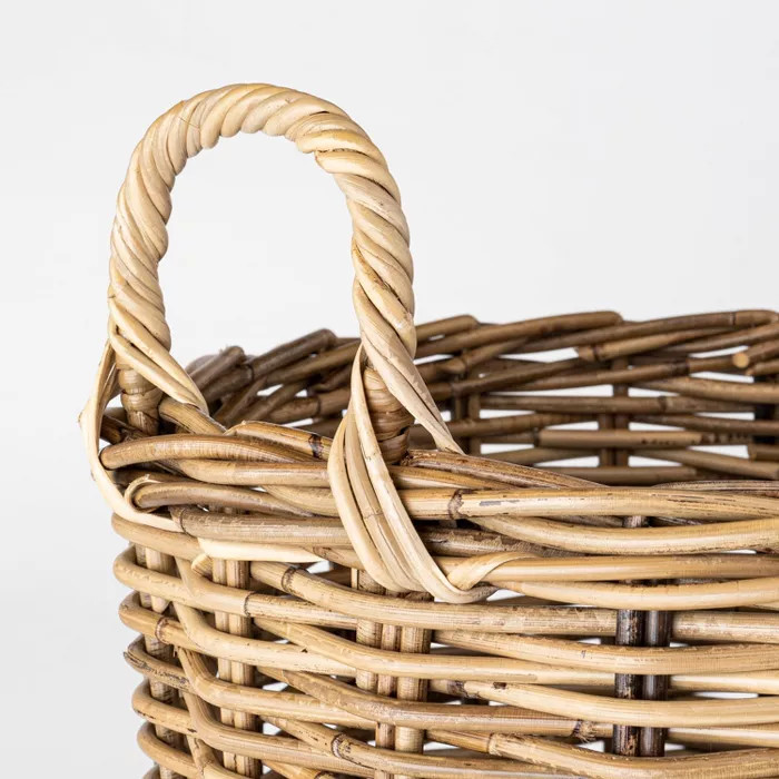 Decorative Round Rattan Basket Gray - Threshold™ designed with Studio McGee | Target