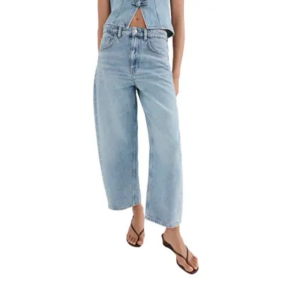 MANGO Bimba Barrel Jeans in White at Nordstrom, Size 12 | Nordstrom