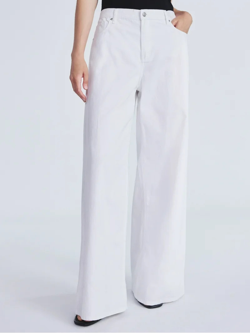 Scoop Women's and Women’s Plus High Rise Baggy Wide Leg Jeans, Sizes 0-28 Plus | Walmart (US)