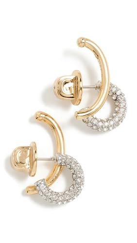 DEMARSON Women's Marisa Mini Pave Earrings, Gold/Silver/Crystal, One Size | Amazon (US)